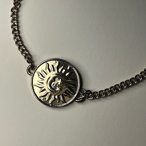 Gold Tinted Sun and Moon Bracelet